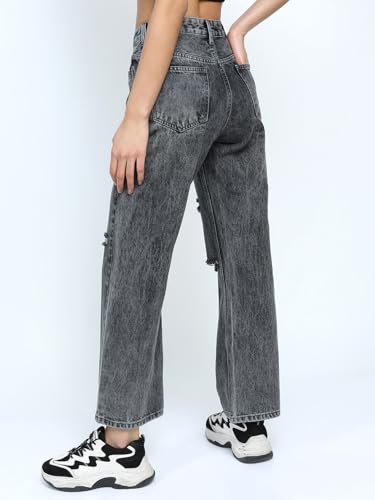 Image of Tokyo Talkies Women's Straight Fit Cropped Jeans| Mid-Rise| Jeans Pant