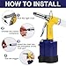 Air Rivet Gun Heavy Duty, Pneumatic Pop Rivet Gun Tool Set 3924lbf 50PCS Rivets with 3/16