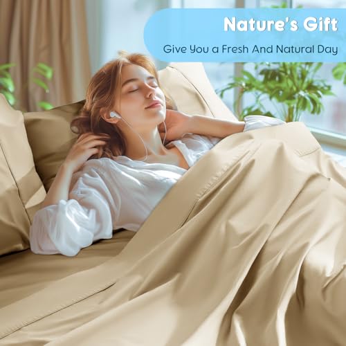 Image of SONORO KATE 1000 Series 100% Egyptian Cotton King Sheets,Extra Deep Pocket