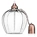 H Potter Outdoor White Tabletop Glass Torch - Citronella - Decorative Flame Light for Patio, Poolside, or Backyard Garden - Heavy Duty Refillable
