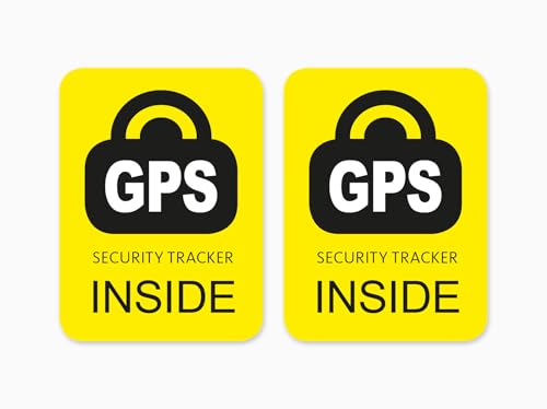 Aufkleber GPS Tracker Inside 2 Stück Fahrrad Bike Sticker Rot Wetterfest UV-Beständig (Gelb)