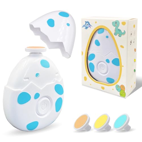 Yeefunjoy ima Electrica Uñas Bebe, Lima de Uñas Huevo de Dinosaurio Eléctrica Con 3 Cabezales de Molida Eléctrico Cortando las Uñas para Bebés Cortauñas Poco Ruido para Recién Nacidos y Niños Pequeños