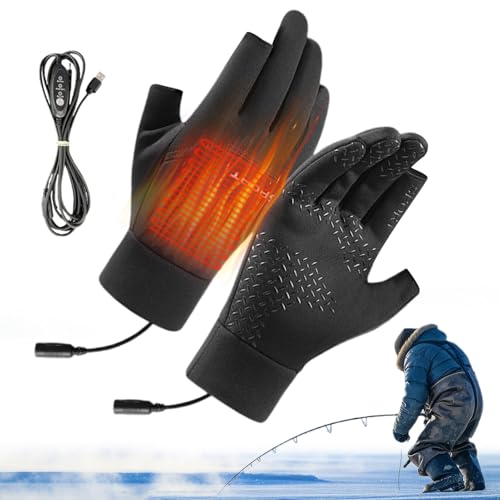 Palaufr Guantes térmicos para hombre, guantes de esquí eléctricos, resistentes al viento, guantes eléctricos para actividades al aire libre y trabajo diario