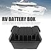 Asixxsix Battery Box, Measures Inside 325x195x185mm, Safely Stores RV, Automotive, and Marine Batteries, Heavy Duty Corrosions Resist ABS, Includes Mounting Straps, Black