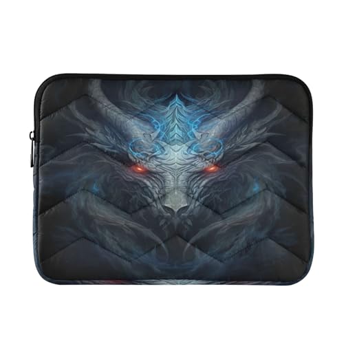 Funda para laptop 13-14 pulgadas negra con diseño de dragón
