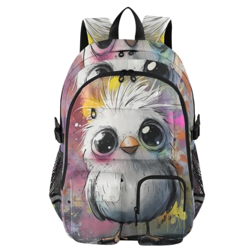 Mochilas de computadora blanca diseño de pájaros con amplio espacio de negocios de 17.5"