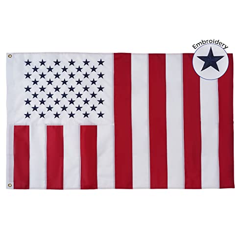 Bradford Civil Peace Flag 3x5 ft Outdoor Embroidered American Peace Flags Double Sided Heavy Duty Polyester Unite States US Civil Flag with 2 Grommets