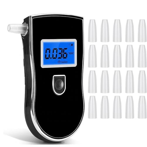 beseloa Alcootest Ethylotest Electronique, Portable Numérique Testeur d'alcool avec Ecran LCD d'Affichage, 20 Embouchures Professionnel Portable Testeur d'alcool pour Usage Personnel et Professionnel