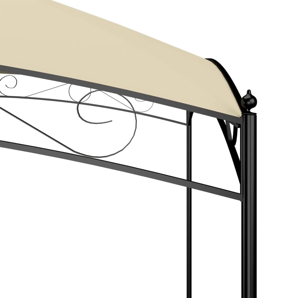 Gazebo 3 x 4 x 2,65 m, crema, 180 g/m², con telaio in acciaio e tetto rivestito in poliammide, per feste in giardino, barbecue e picnic