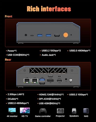 Image of BOSGAME AI Mini PC with Ryzen AI 9 HX 470, 32GB DDR5 1TB PCIe 4.0 SSD