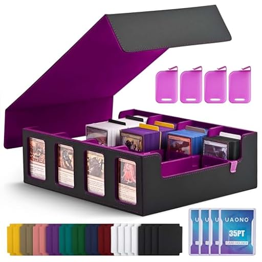 UAONO Caja de Almacenamiento para Tarjetas Coleccionables Commander - Capacidad 2400+ MTG, 4 Cargadores Superiores, Funda para TCG y Tarjetas Deportivas Magic | Ya disponible en tu tienda friki favorita! En mundofriki.es! UAONO Caja de Almacenamiento para Tarjetas Coleccionables Commander - Capacidad 2400+ MTG, 4 Cargadores Superiores, Funda para TCG y Tarjetas Deportivas Magic | Ya disponible en tu tienda friki favorita! En mundofriki.es!