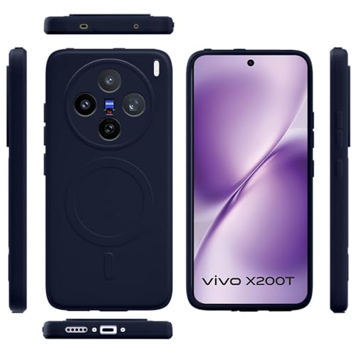 Image of Back Cover Vivo X200T 5G /X200s 5G | MagFit Ring Design (Non-Magnetic) | Shockproof Case | Anti-Slip Grip | Raised Camera Edges | Slim Protective Case for Vivo X200T 5G / X200s 5G (Steel Blue)