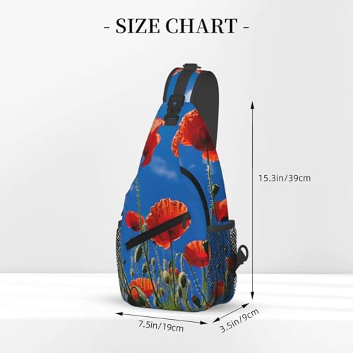 Bolso cruzado Poppies On Blue Sky para hombre y mujer miniatura 3