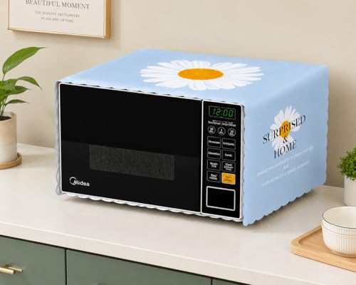 Image of Microwave Oven Cover - Waterproof & Dustproof Protective Cover for Kitchen, Heat Resistant Fabric, Universal Fit for Standard Microwave Ovens, Easy Clean Stylish Printed Design