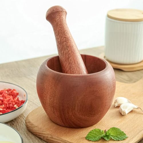 Mortero y mano de madera para ajos ibasenice miniatura 6