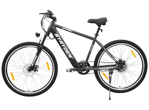 Image of Stryder Amped 27.5T Electric Cycle for Men & Women 36V Internal Battery Upto 35km Range Waterproof LCD Display EN06 Dual Disc Brakes Front Suspension || Height 5.4 to 6 feet (Grey)