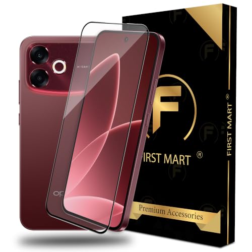 Image of FIRST MART Tempered Glass for Oppo F33 Pro & Oppo F33, 9H Full-Glue Screen Protector, 3D Edge-to-Edge, HD Clear, Oleophobic, Case-Friendly, Black, Pack of 1