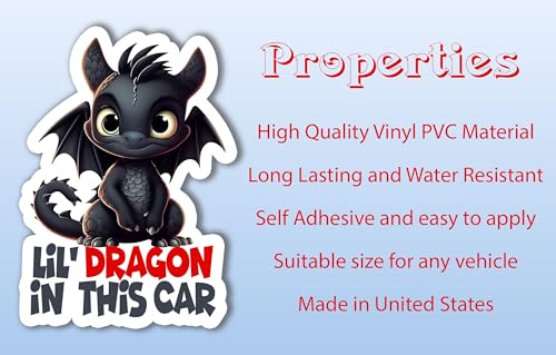 Image of AG-Baby On Board Sticker, Little Dragon in Car Sign, Baby in Car Family Stickers for Car, 5.5 Inch, Color