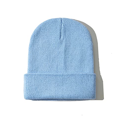 NPJY Unisex Beanie for Men and Women Knit Hat Winter Beanies Babyblue
