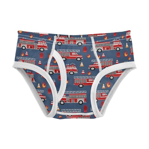 Boys' Exclusive Briefs Toddler Underwear 95% Combed Cotton Boxerbriefs 2T Fire Truck Pattern Cars 10