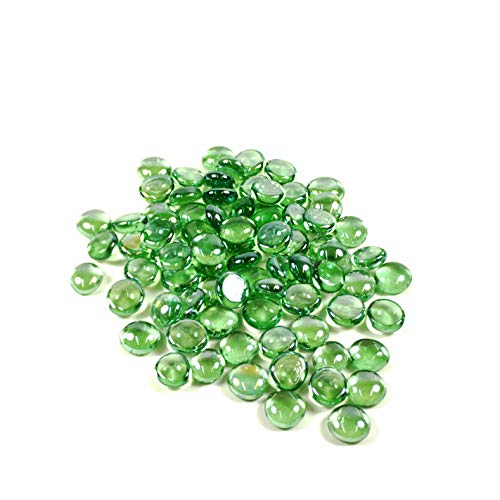 Image of WGV Flat Marbles, Pebbles, Glass Gems for Vase Fillers, Party Table Scatter, Wedding, Decoration, Landscaping, Aquarium Decor, Crystal Rocks [Color: Green] (5 Pounds, Approx 500 pcs)