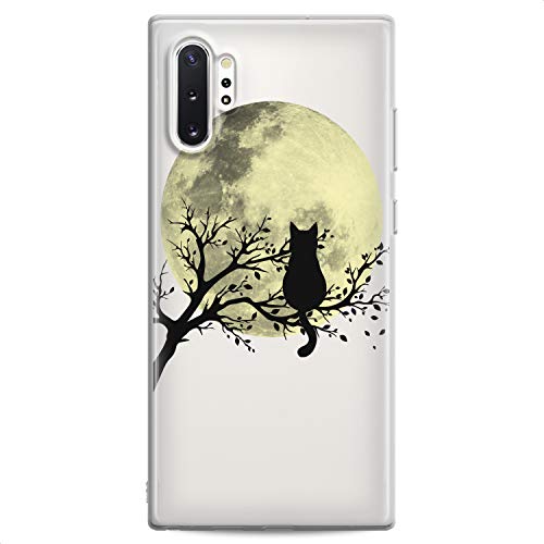 Cavka TPU Case Replacement for Samsung Galaxy J8 J7 Max Cover J6 Plus J5 J4 J3 Pro J2 Clear Girls Cat Kawaii Cute Kitten Teen Slim fit Soft Black Animal Moon Print Design Flexible Silicone Cute Kids