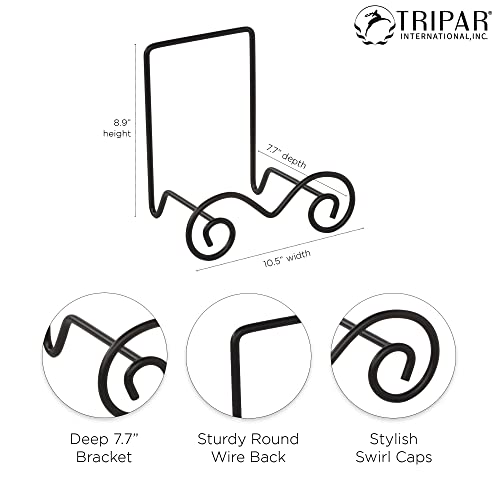 Tripar Stratford Large Black Metal Bowl Stand Display Rack Easel For Bowls, Platters, Cookbooks, Plates And Artwork #TOP2