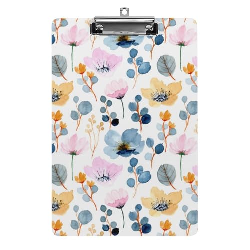 Planchette à pince A4 fleurs colorées au design floral résistant