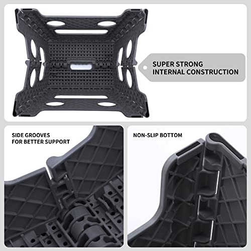 Delxo Folding Step Stool 13 Inch Height Heavy Duty Foldable Step Stools For Adults And Kids,Kitchen Small Collapsible Fold Up Stepping Stool 1 Pack In Grey Dotted Texture #TOP2