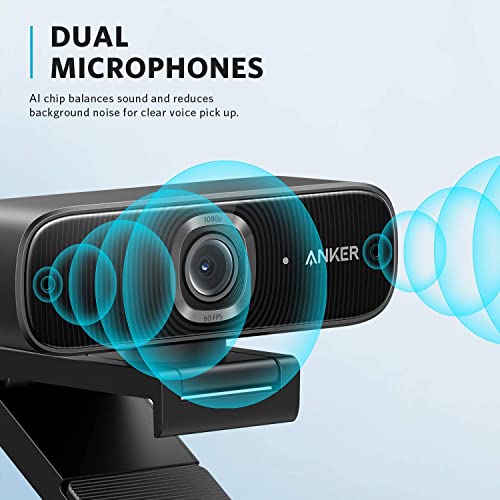 Anker USB-Webcam mit Mikrofon für PC, PowerConf C300 Smart Full HD 1080p Webcam, Rauschunterdrückung, AI-powered Framing… – Bild 4