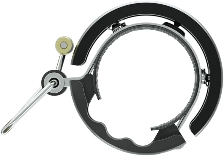 Knog Oi Luxe Bike Bell – Sleek Low Profile Bicycle Bell for Adults, Durable Metal & Vegan Leather, Clear Tone, Easy Install for Flat Bars & Drop Bars (Small 22.2mm / Large 23.8–31.8mm)