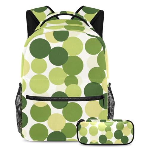 Sac à dos de jour géométrique vert pour le collège et les sorties