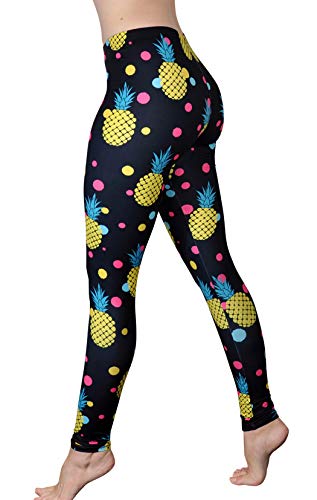 Comfy Yoga Hose - Weiche bedruckte Workout-Leggings für Frauen - lustige leichte bedruckte Yoga-Leggings, Ananas Liebe, S/M