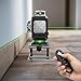Huepar Laser Level 360 Self Leveling, 4x360° Green 4D Cross Line Laser with LCD Screen, Bluetooth Outdoor Pulse Mode Laser Tool for Construction -Remote Control, Li-ion Battery or 4 AA Batteries-S04CG