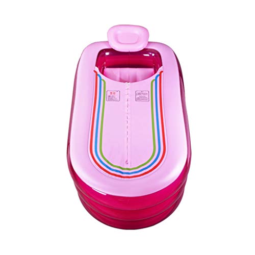 ZCX Bañera Inflable Grande Adulto de la Familia de la bañera Inflable Individual Grueso Plegable Baño Barril Adulto Bañera Baño Barril Puede Estar mintiendo Piscinas hinchables (Color : Pink)