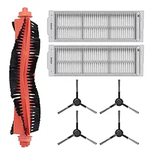 VACUSHOP Replacement for Robot Cleaner Wyze Reusable Hard Floor Expert Wet Microfiber Soft x1 Main Brush x2 Filter x4 Edge Brush Set