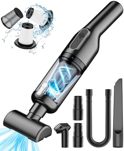 Aspirateur à Main, 16000 Pa Mini Aspirateur Voiture Filavec HEPA Filtre, Aspirateur De Voiture Puissant Portable Aspirateur Rechargeable par USB pour Voiture, Maison