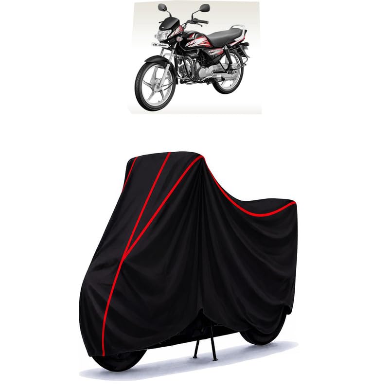 Image of Hero HF Deluxe Water Resistant Bike Cover for All Motorcycles & Rain | Heavy Duty Taffeta Fabric | UV Protection, Dustproof, Scratchproof | All Weather Two Wheeler Body Cover with Elastic Bottom