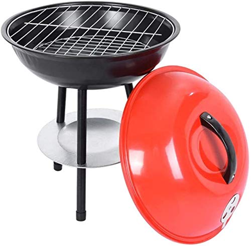 BBQ-Grill Tragbare Holzkohlegrill Für Grillgitter-Grillgitter- Und Raucher-Wärmekontrolle Runde BBQ-Kessel-Picknick-Terrasse Backyard Camping