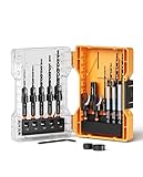 Crosstar 18PCS Countersink Drill Bit Set with Wood Plug Cutter & Stop Rings | Tapered Pilot Bits, M2 HSS, 1/4