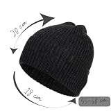 molti Męska czapka zimowa ze 100% wełny merynosów – ciepła czapka z dzianiny beanie | termoregulacyjna, miękka i oddychająca | rozmiar 55-60 | wybór kolorów, ciemnoszary, 55-60