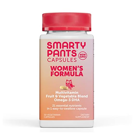 SmartyPants Multivitamin for Women: Omega-3 DHA; Zinc for Immunity, Biotin, Iron, Folate, Vitamins D3, C, B6, Vitamin B12, One Per Day, 30 Capsules, 30 Day Supply
