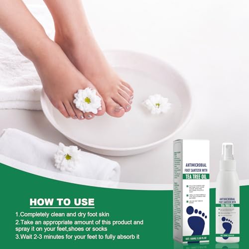 Fußpilz Spray 100ml, Fußspray Gegen Fußpilz, Fußspray Pflege, Natürliche Formel | Zur Linderung von Fußinfektionen und zur Bekämpfung von Fußgeruch | Für Männer und Frauen Geeignet
