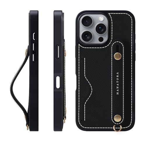 HANATORA for iPhone 16ProMax �P�[�X �{�v �ϏՌ� �w�ʃx���g �J�[�h�|�P�b�g �X�}�z�P�[�X �X�}�z �X�^���h�@�\ �l�b�N �X�g���b�v �t�� �G���{�X���U�[ �M�t�g �}�O�l�b�g�Ȃ� �u���b�N NCGH-16ProMax-Blac