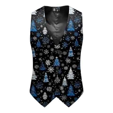Longra Men's Festive Christmas Waistcoat Cover