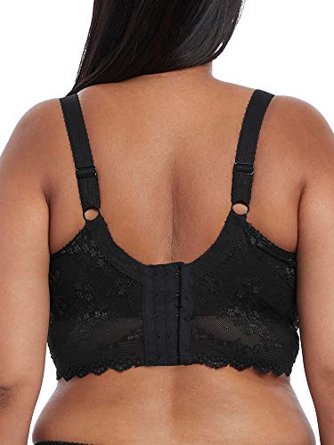 Elomi Women's Charley Bralette: Fashion-Forward Longline Style with Plunge Neckline Stretch Lace UK Sizes E-HH US Sizes DDD-L2