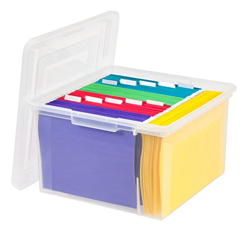 IRIS STORE-IT-ALL Letter and Legal Size File Box, Clear
