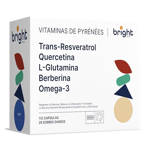 Gestión de la Barrera Intestinal - Trans-Resveratrol, L-Glutamina, Berberina, Quercetina, Omega 3 - Poderosa sinergia de vitaminas y minerales I 28 Dosis diarios | Sin OMG, PHYTO‑GUIDE™