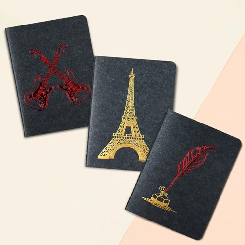 LAXAMOTEL 3pack Pocket notebook Small Journal Mini notepad, Black Soft Cover, 4 x 5.5 inches, Narrow Ruled/Lined (Composition A)