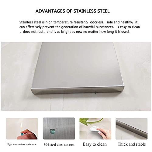 Table pliante murale en acier inoxydable 304 premium couleur argent - 4